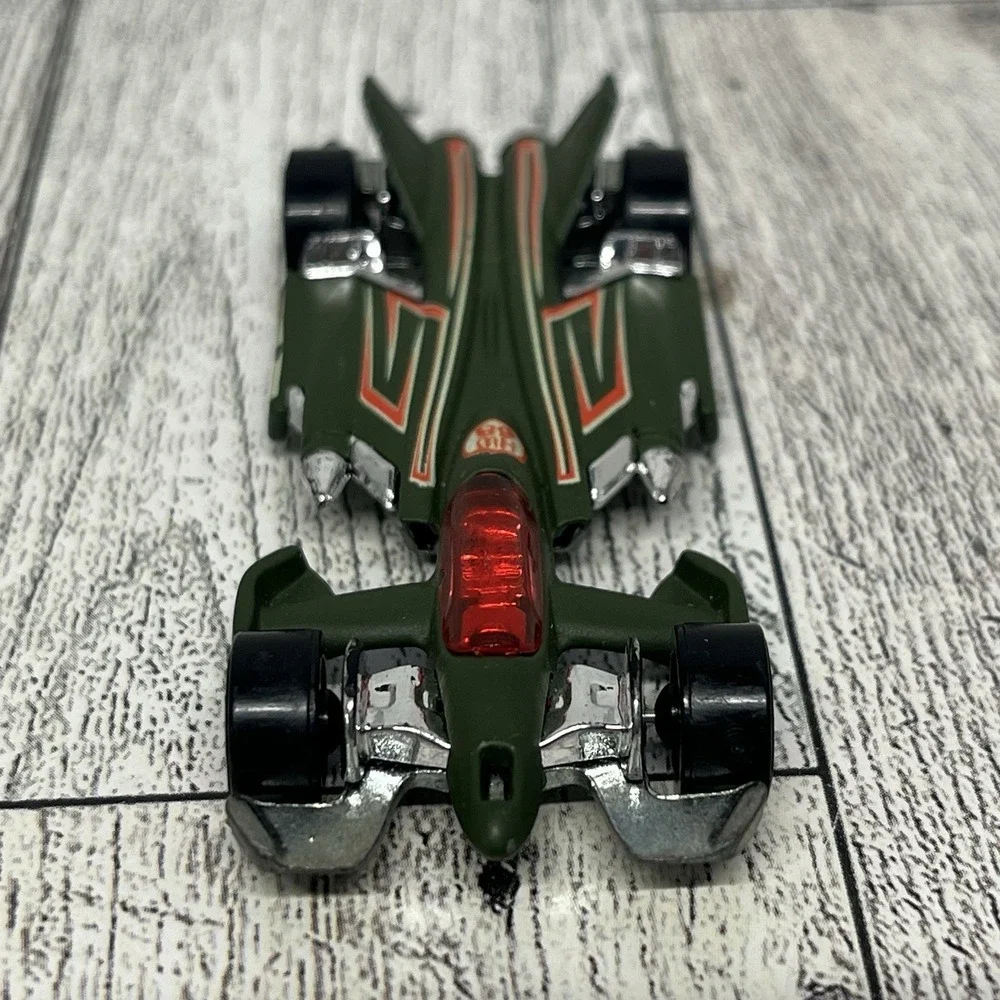 Hot Wheels Jet Threat 3.0 Olive‎ Green 2008 Jet Rides Red Wheels Loose